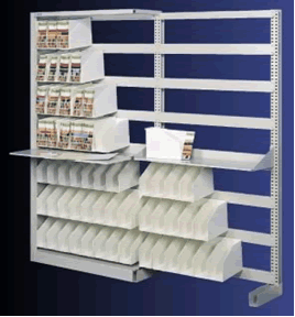 Open file storage shelving system
