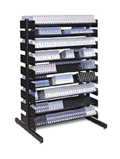 Back to back multi media storage rack