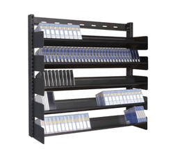 Wall mounted multi media storage rack